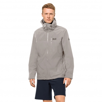 Jack Wolfskin Windbreaker Desert Wind (windproof, water-repellent, PFC-free) light grey Men